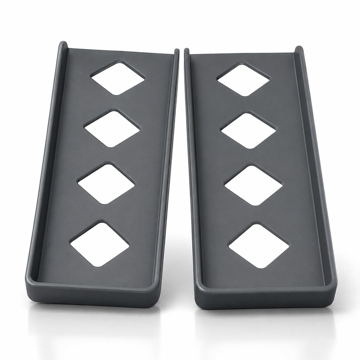 Jumbo Plastic Almirah Stand | SUBP Series Jumbo Diamond Design | 46x15x5.5 cm Risers | Floor Protector Tray for Steel Almari, Bero & Beeruva | 1 Set (2 Pieces)-image-49