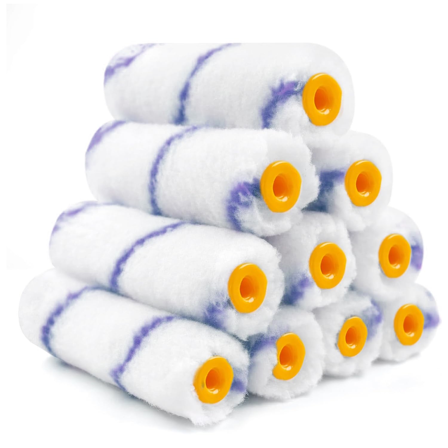 Mini Roller Sleeves (Pack of 10) | 4” Rollers for Painting with 12mm Nap | Fabric Paint Sleeves for Smooth & Semi Smooth Walls, Ceilings, Furniture, & More