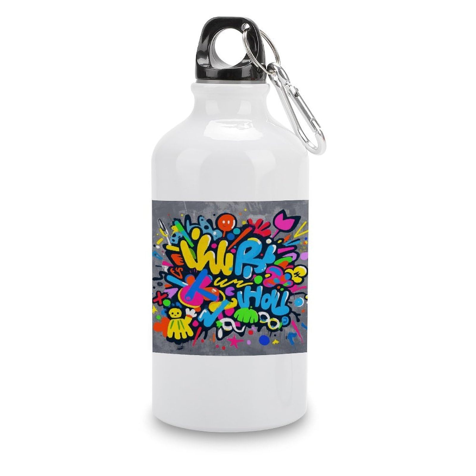 Fekiloot Style Graffiti Aluminum Water Bottle Travel Tumbler Reusable Lightweight Outdoor Sports Water Bottles For Gym Sports Camping Hiking Fishing400ml