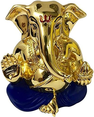RK FASHIONRK Fashion Gold Plated Divine Lord Ganesh Idol - (4.5x4x3 cm -Gold)