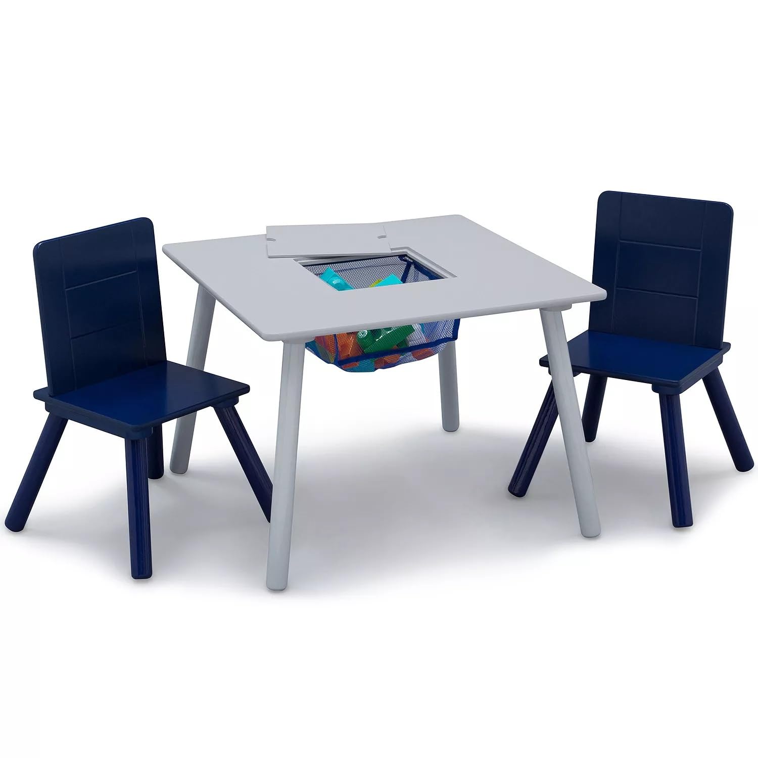 Kids Table and Chair Set with Storage (2 Chairs Included)