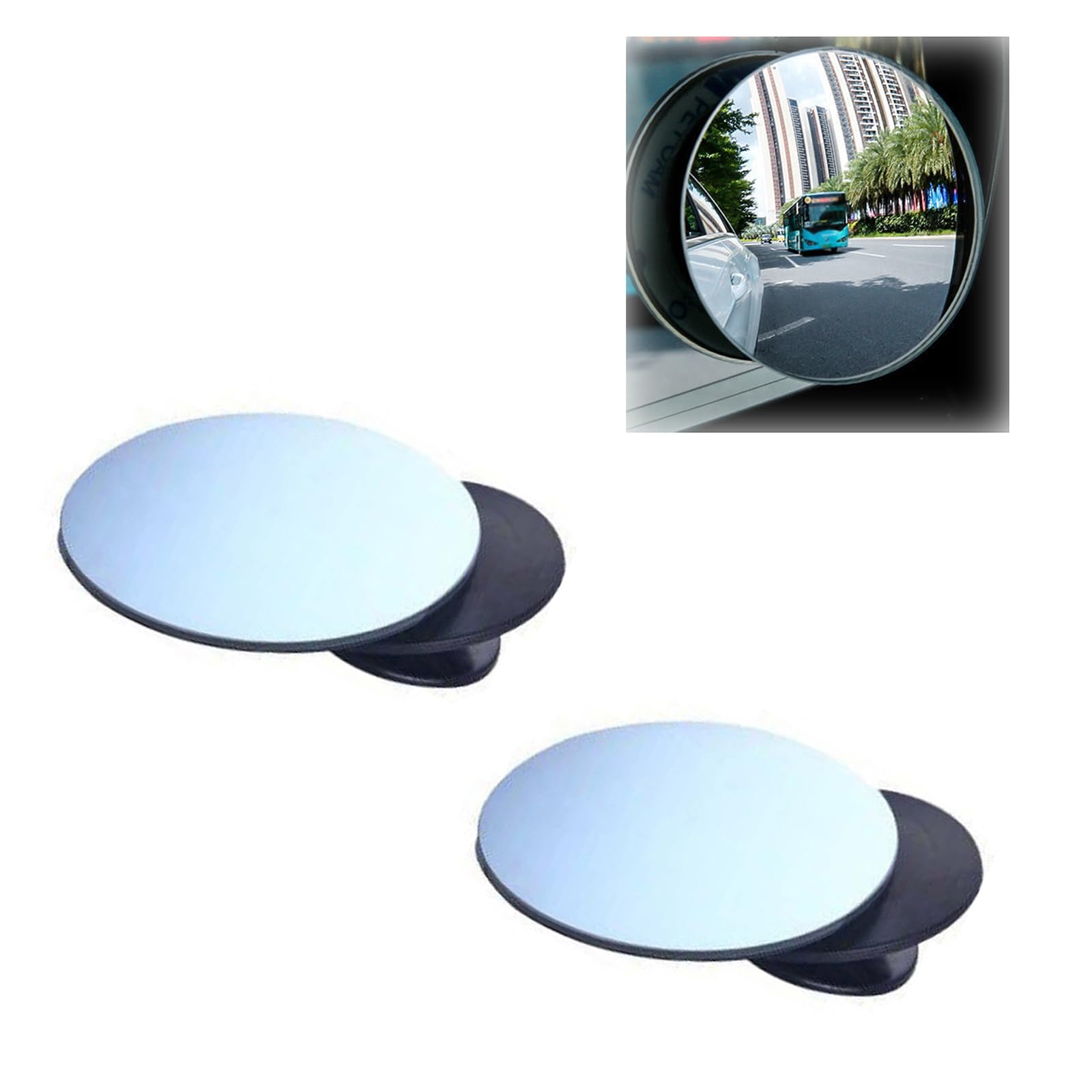 Blind Spot Mirror - 2" Round HD Glass Frameless Convex Rear View Mirrors for Car SUV and Trucks - Wide Angle Adjustable Stick Exterior Accessories, Pack of 2