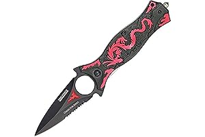CSGO Flip Knife Replica TF-707 Black Half-Serrated Dragon Handle Assisted Folding Knife