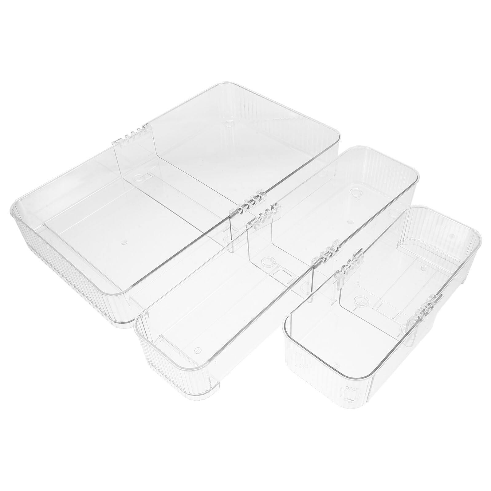 SHINEOFI 3piezas Cajas de Almacenamiento Organizadores de Maquillaje y Joyas Bandejas Divisorias de Escritorio para Tocador y Cocina
