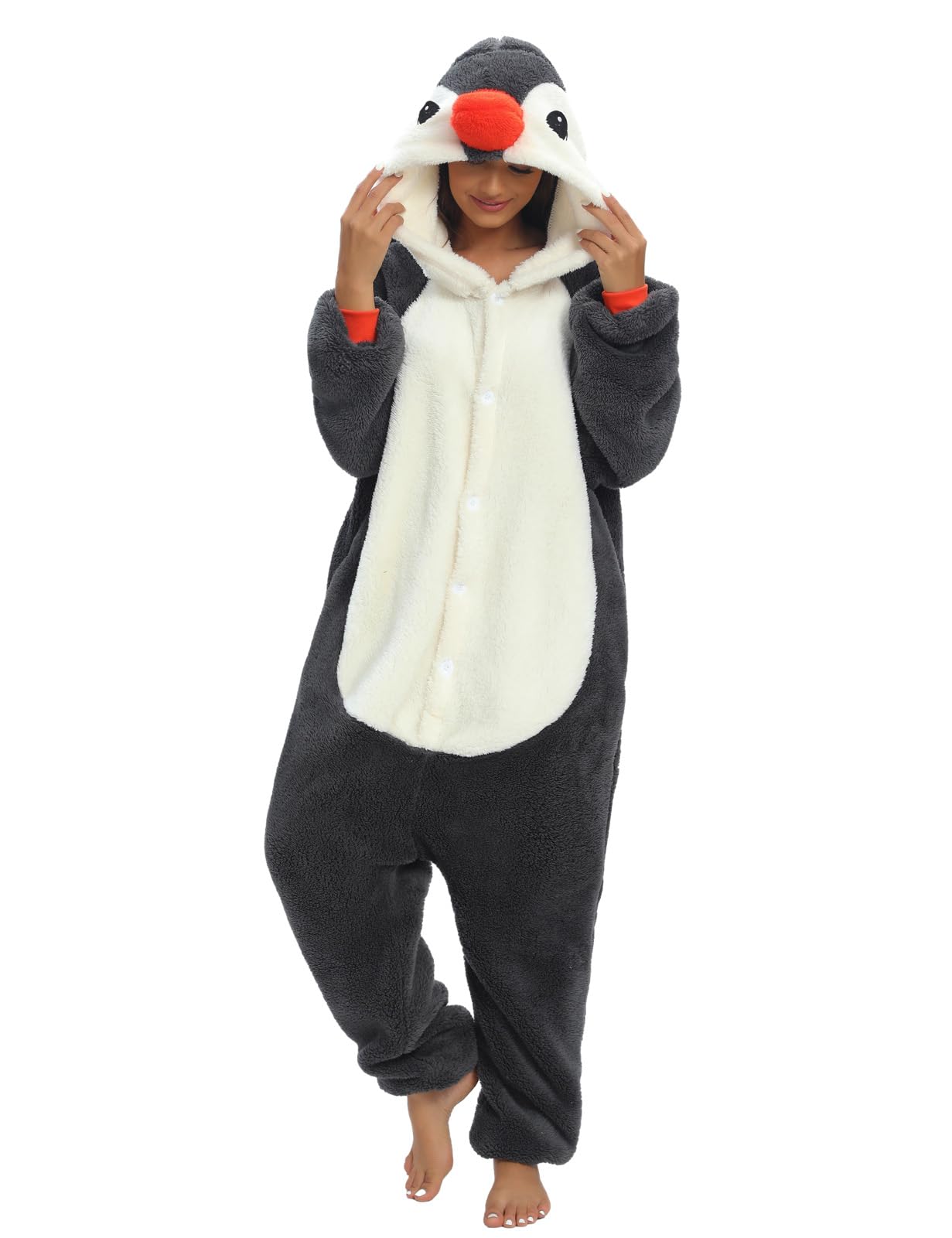 LATH.PIN Pijama tipo mameluco de animal para adultos, unisex, de una pieza, disfraz de Halloween, cosplay, ropa de dormir para mujeres y hombres