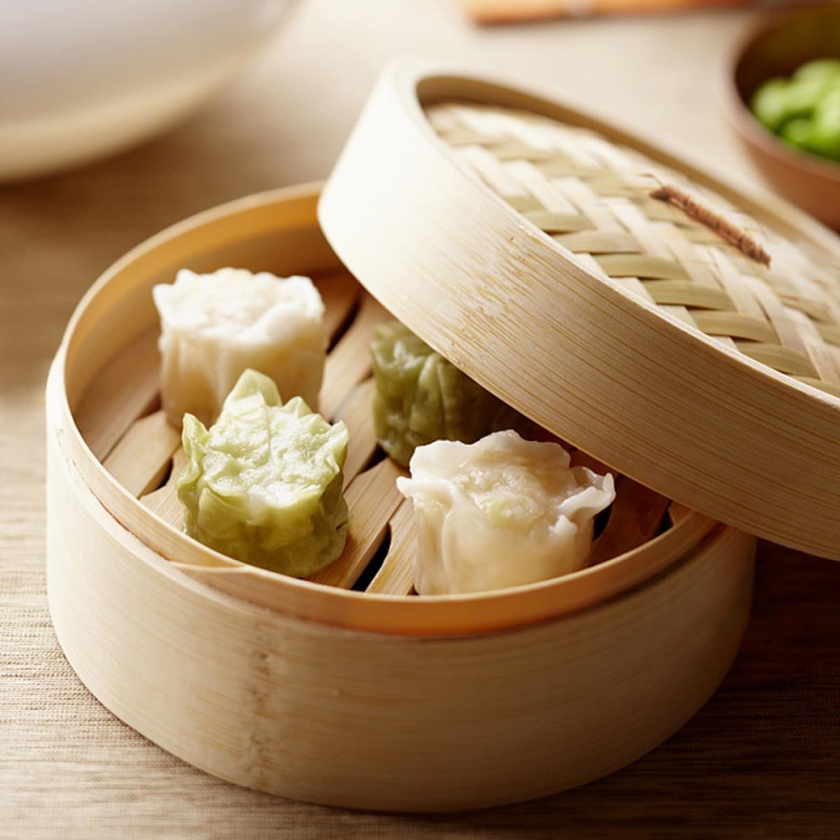 Mini Steamer Basket 13cm with Lid and Handle 2pcs Food Steamer for Dim Sum Buns Vegetable Cooking Kitchen Cookware