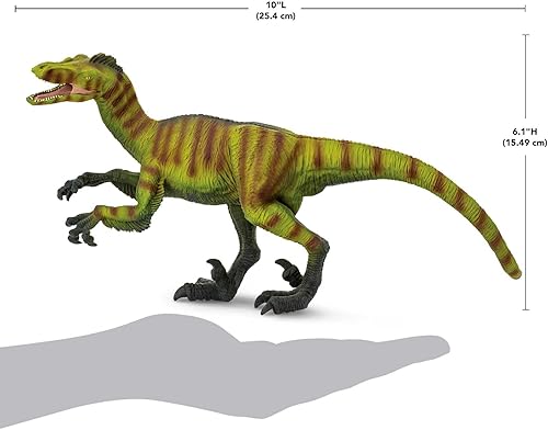 Miniatura 3 de Safari Ltd. Figura de dinosaurio Velociraptor  Figura detallada de plástico de 12.5 pulgadas  Divertido juguete de juego del período cretáceo para