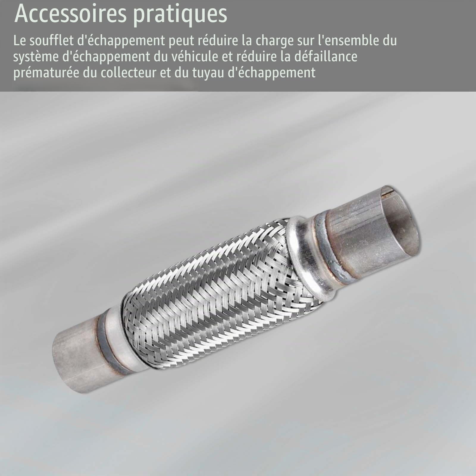 Diamètre intérieur 45*250mm,avec tube soudé,Tuyau flexible tressé,Tuyau d'échappement pour voiture,Soufflet d'échappement,Tuyau d'échappement flexible en acier inoxydable,Tuyau d'échappement flexible
