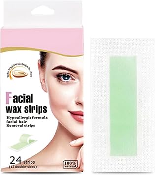 24 Hair Removal Wax Strips - Facial Wax Strips | Facial Hair Removal Wax Strips | Gentle and Fast Working Facial Hair Removal for Women