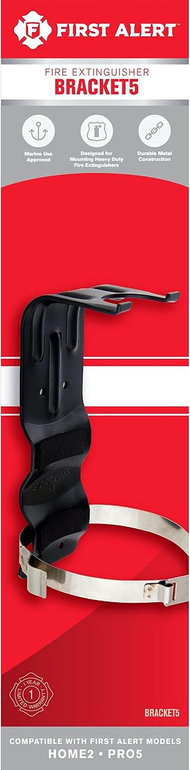 First Alert BRACKET5 Mounting Bracket, Compatible with Home2 & PRO5 , Black