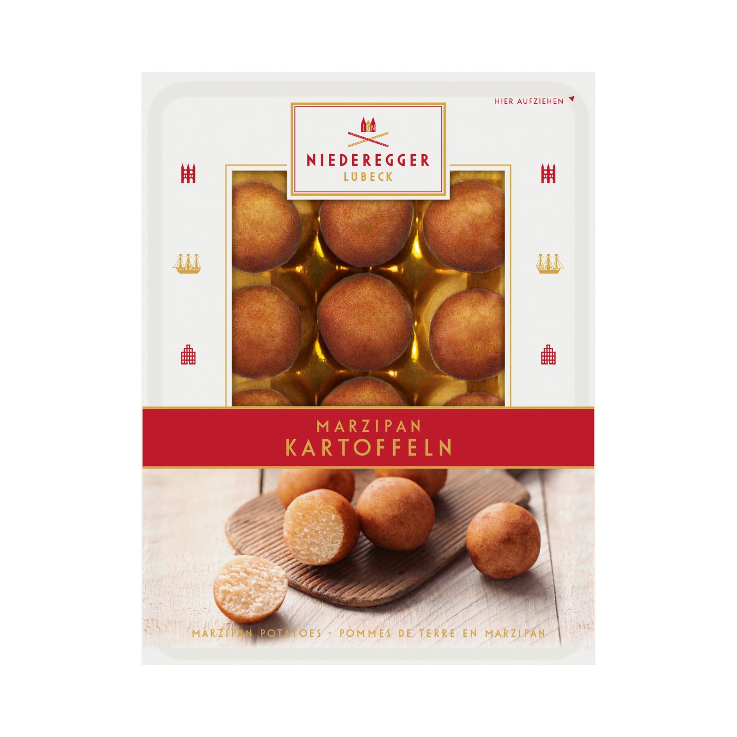 Niederegger Marzipan Potatoes 100g Kosher - Authentic German Marzipan Candy, 12 Cocoa-Coated Pieces, Premium Lübeck Tradition
