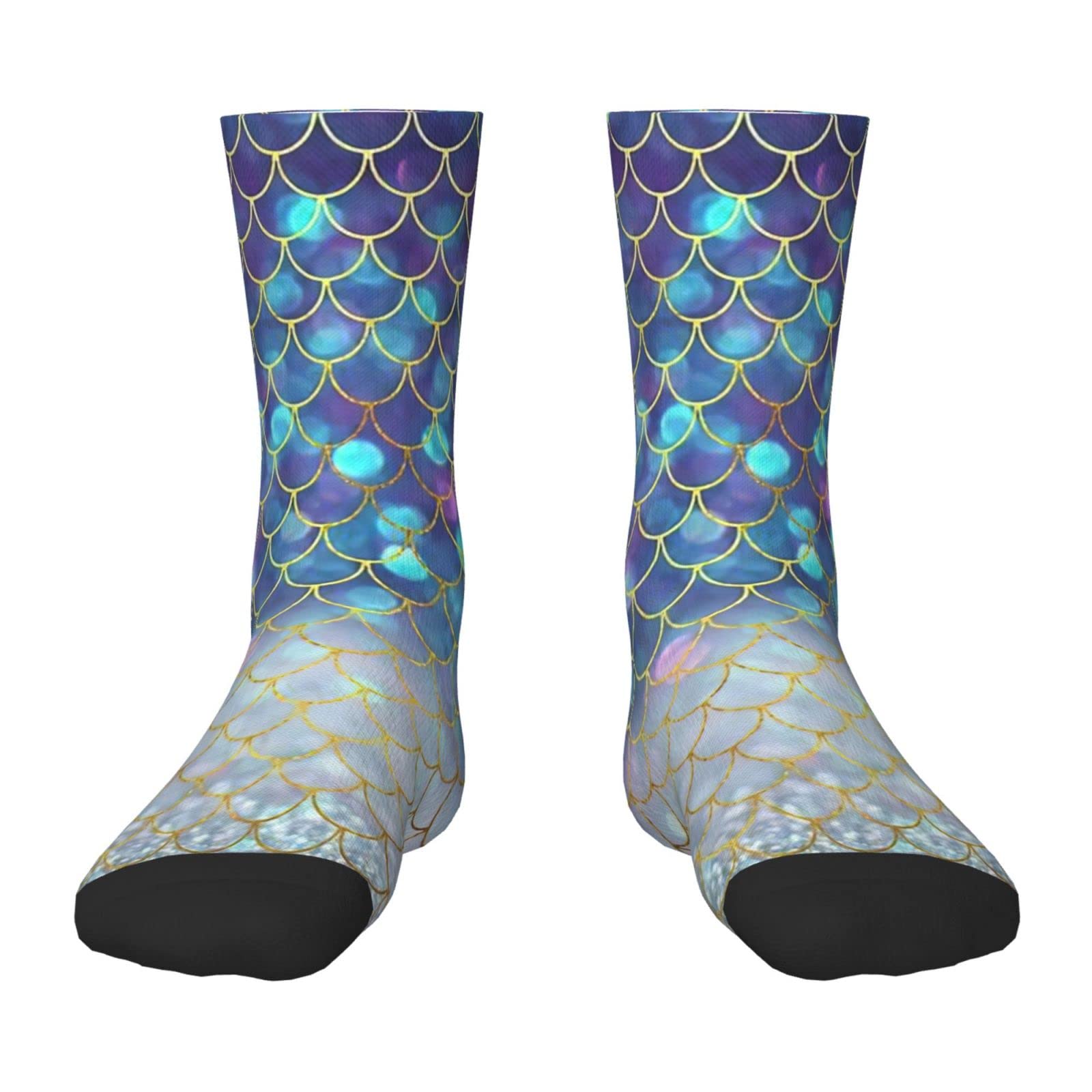 Djngn Unisex Kids As Pic Glitter In Blue Girls Boys Crew Socks Cozy Athletic Socks Toddler Child Non-Slip Slipper Compression Sock