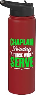 Serving Those Who Serve Religious Clergy God Jesus Chaplain Stainless Steel Insulated Water Bottle