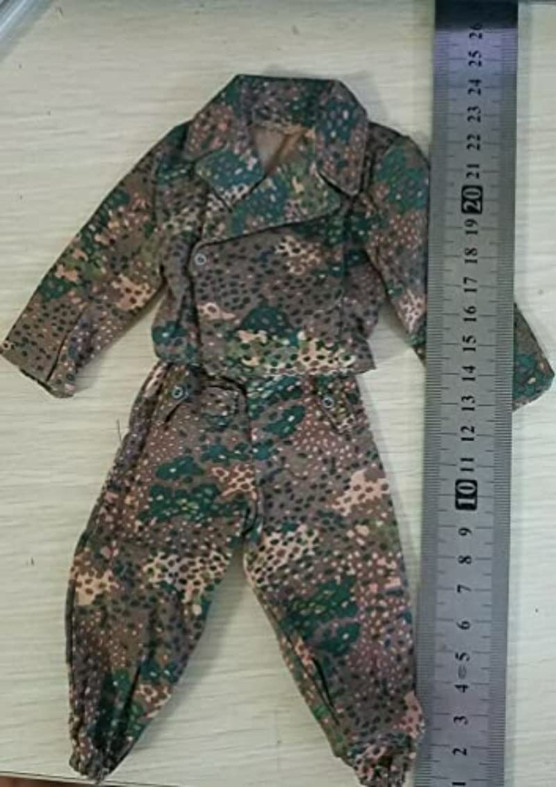 HAZYJT 1/6 WWII German ed Forces Pea Camouflage Suit for 12" Male Figure