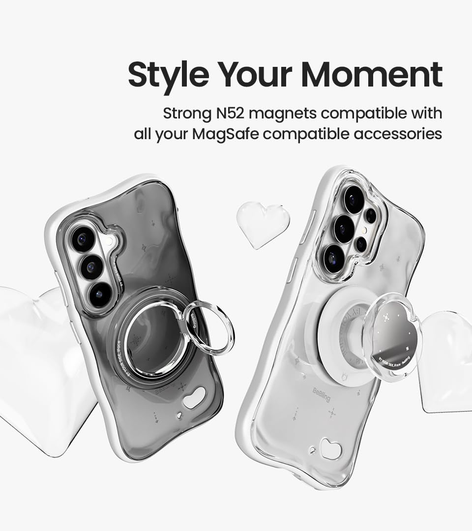 iFace BeBling - Custodia per cellulare Aero [compatibile con S26+] 3D Water Ripple Wave, design lucido traslucido, struttura fluida, antiurto, protezione per fotocamera, regalo elegante per i