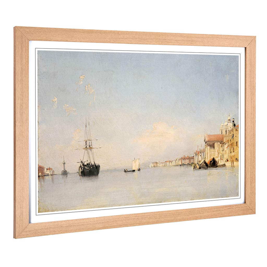 Big Box Art Framed Print of Richard Bonington The Giudecca in Venice Design | Wall Art Picture | Home Decor for Kitchen, Living Room, Bedroom, Hallway, Oak, A2 / 24.5x18 Inch / 62x45cm