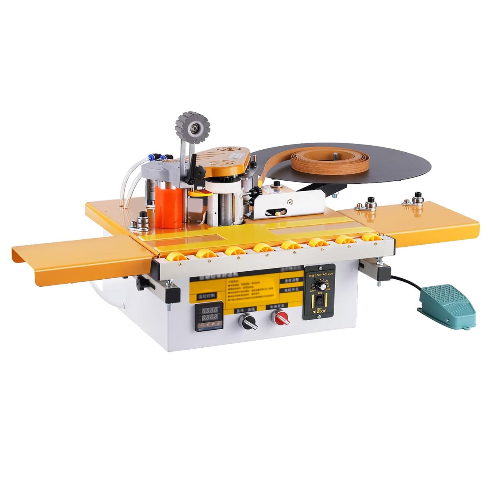 Hydravex Edge Banding Machine Curved and Straight Dual Use, Automatic Tape Breaking Portable Woodworking Edge Bander Two-Side Gluing with Microcomputer Intelligent Temperature Control