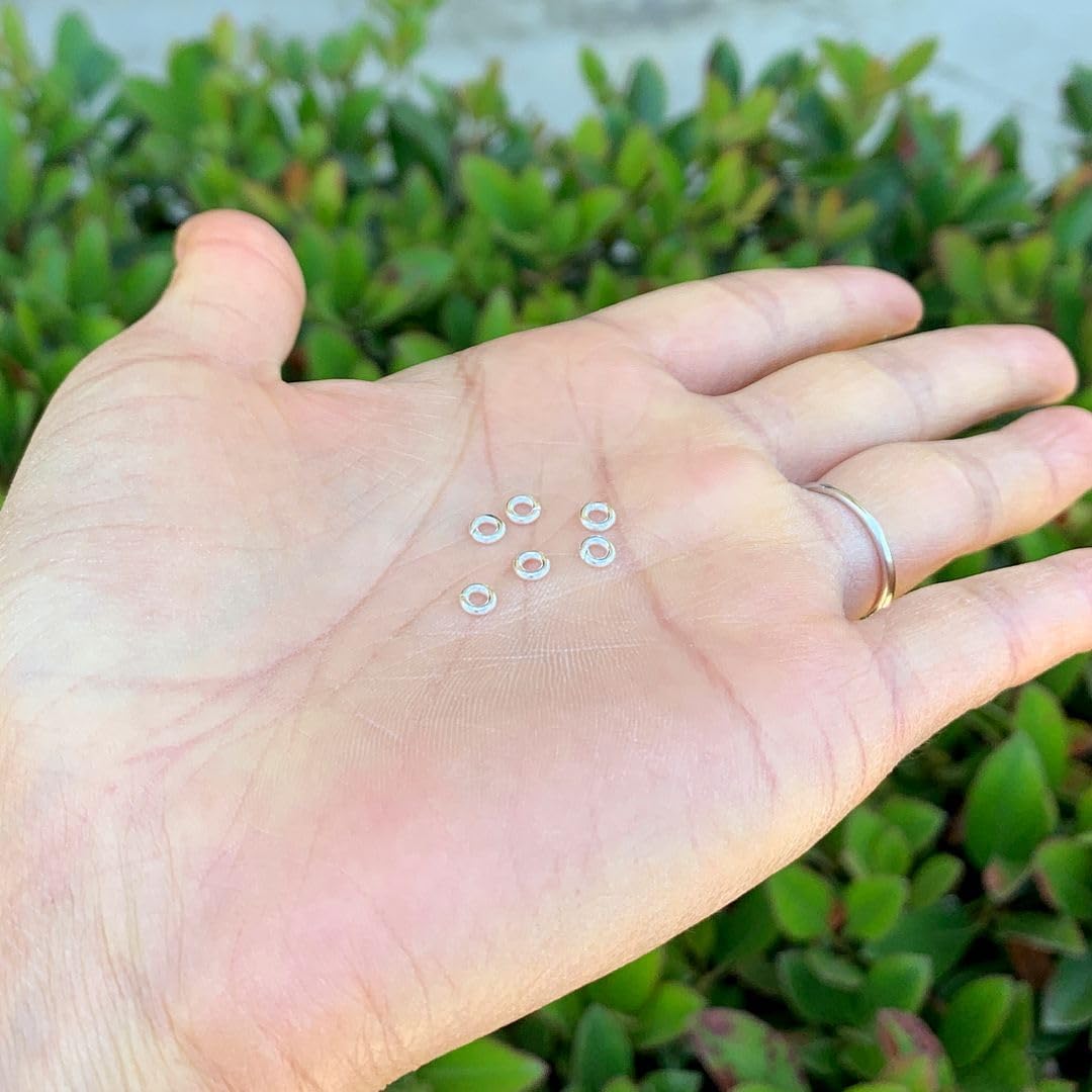 50pcs Adabele Authentic Sterling Silver Open Jump Rings 4mm (0.16 inch) Small O Ring Connector (Strong Wire 1mm/18 Gauge) for DIY Craft Jewelry Making SS79-4