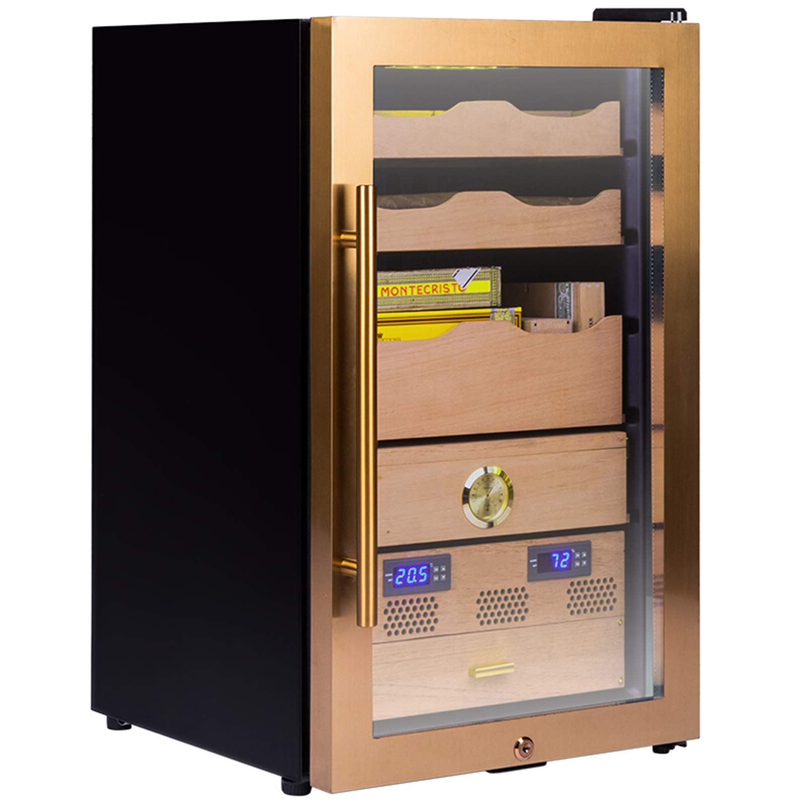 Electronic Cooler Humidor, Touch Control Stainless Cigar Cooler, Electronic Cigar Cooler Humidor, Built in Digital Hygrometer