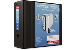 Staples Better Binder Heavy Duty View 5 Inch 1000 Capacity