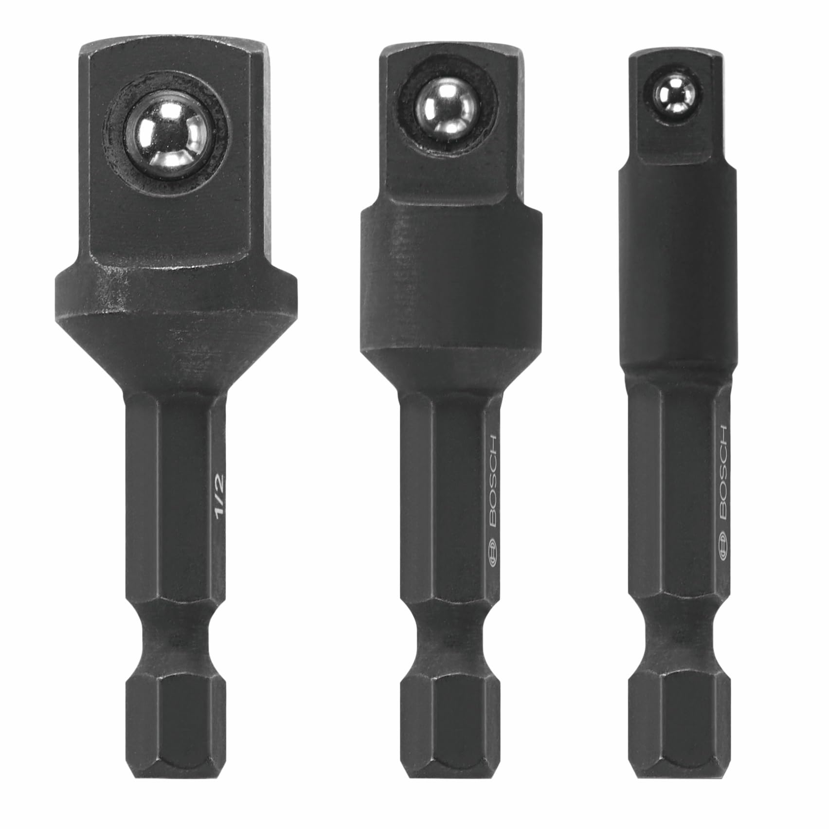 BOSCH ITDSAV203-3 pc. Driven 1/4 in. Hex Impact Socket Adapter Set