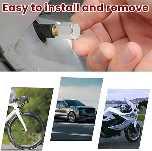 Miniatura 5 de zipelo Tapones de vástago de válvula de neumático de automóvil, paquete de 4 cubiertas de aluminio para válvulas de aire, protección a prueba de