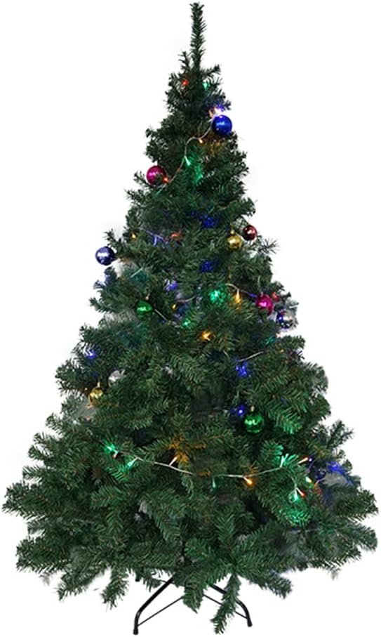 EraSpooky 6 Ft Artificial Christmas Tree for Holiday Home Decoration, Premium Xmas Trees with Metal Stand & 12 Balls, Easy Assembly