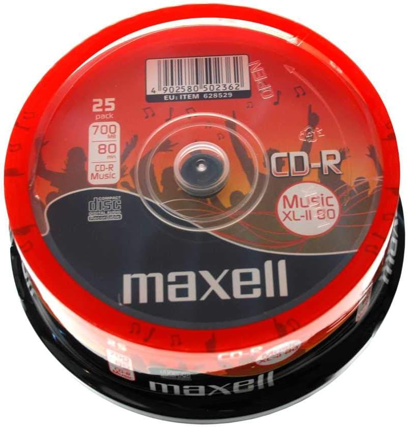 Maxell CD-R80 25 Pack Spindle 25x speed
