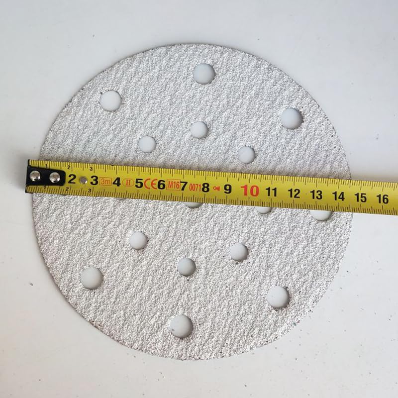 Carta vetrata bianca da 6 pollici a 17 fori 150 mm Levigatura di vernice automobilistica del legno Lucidatura Abrasivo 80-600 Mesh(P80,50pcs)