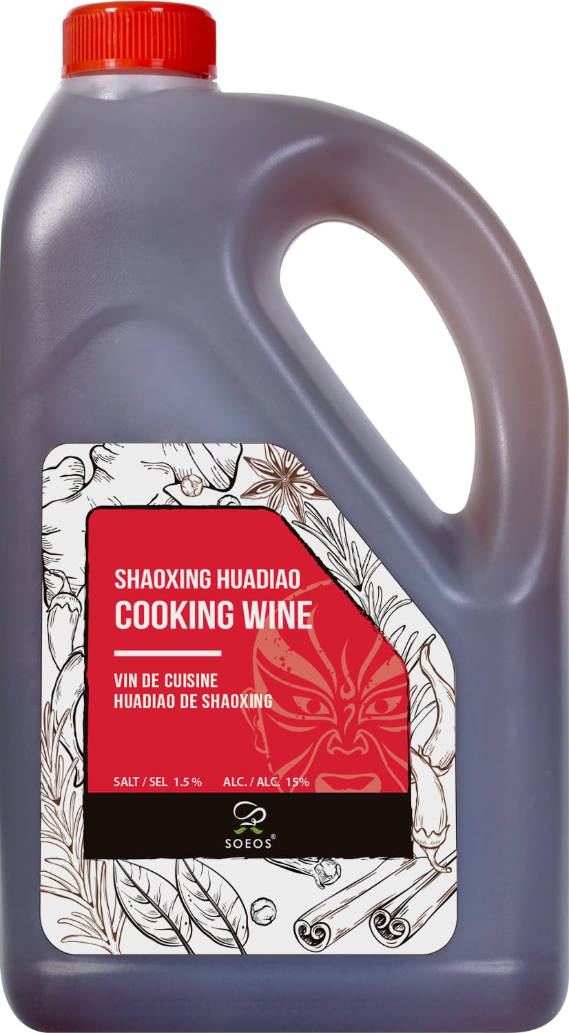 Soeos Shaoxing Cooking Wine, 51.24oz (1500ml), Chinese Cooking Wine, Shaoxing Hua Diao Cooking Wine, Premium Cooing Wine for Asian-Style Cooks