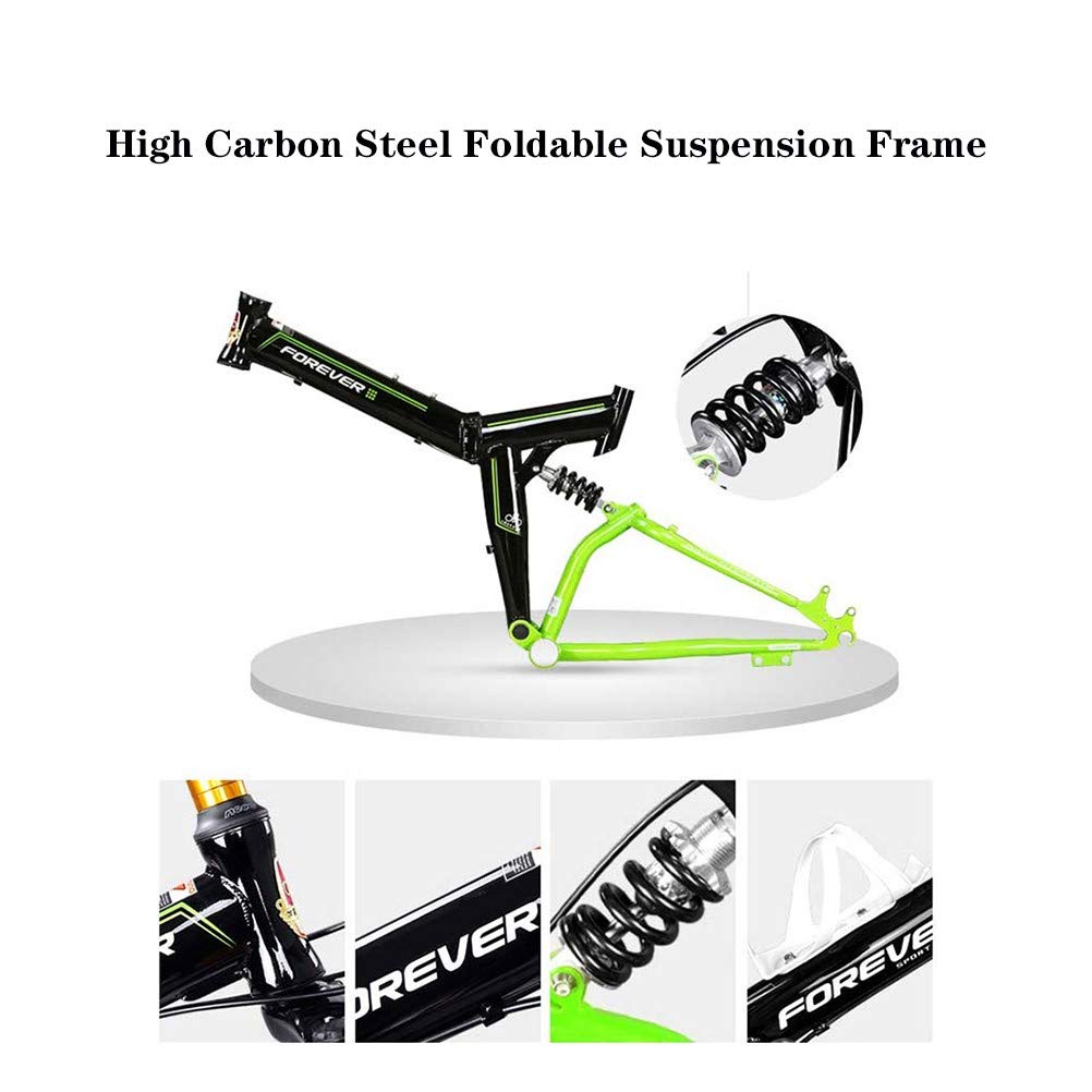 Pliable Vélos de Montagne,26Inch 21 Vitesses Léger Adulte Folding Bike avec Double Frein à Disque,Cadre en Acier Carbone VTT Vélos pour Homme et Femme
