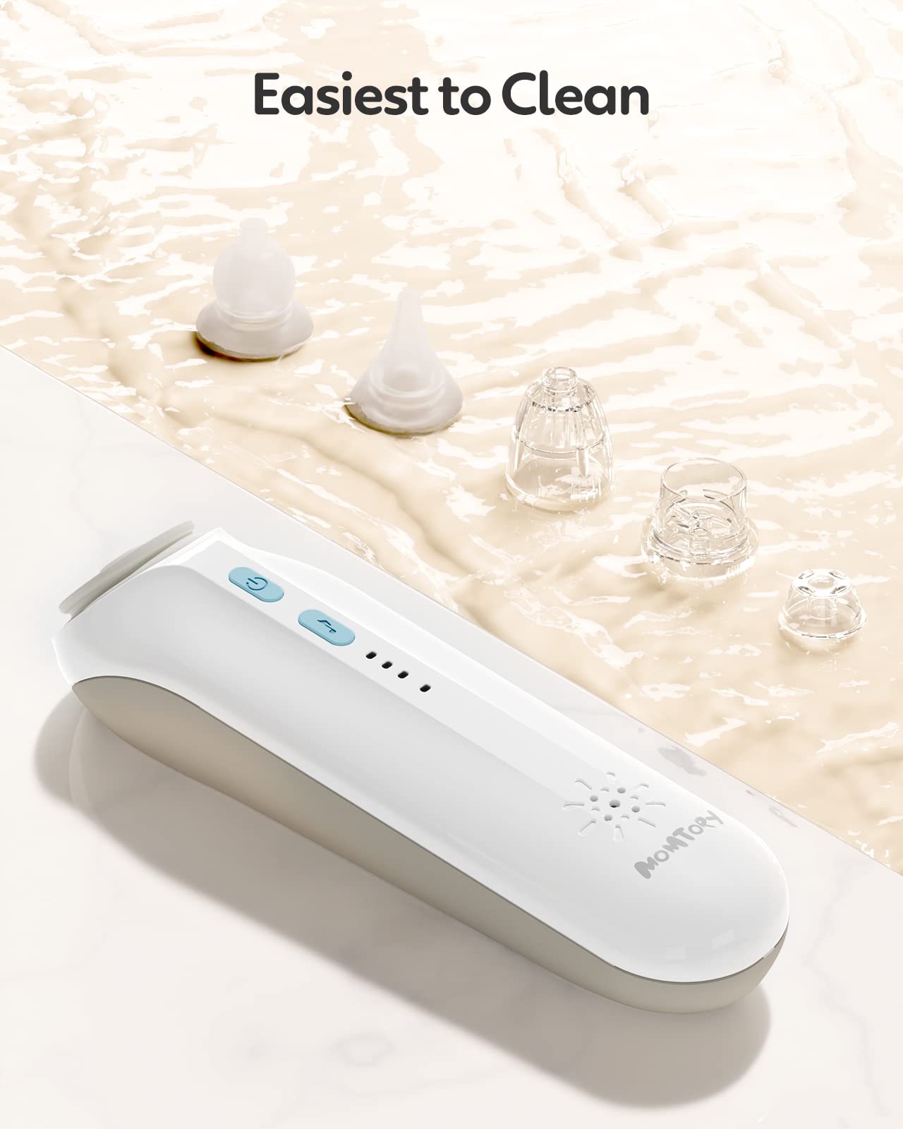 Aspirador Nasal Eléctrico para Bebé, Succionador Nasal para Bebé, Limpiador Profundo de la Nariz para Bebé con Función de Nana Calmante, Recargable, Succión de Tres Velocidades, Antirretorno