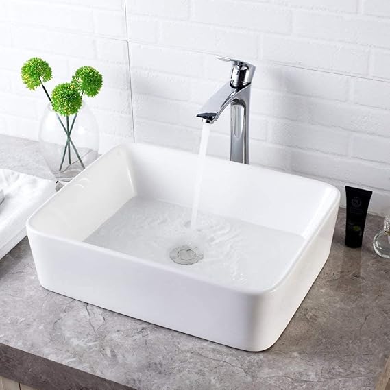 Lordear Vessel Sink Rectangle 19 Inch Bathroom Sink,Rectangular Modern