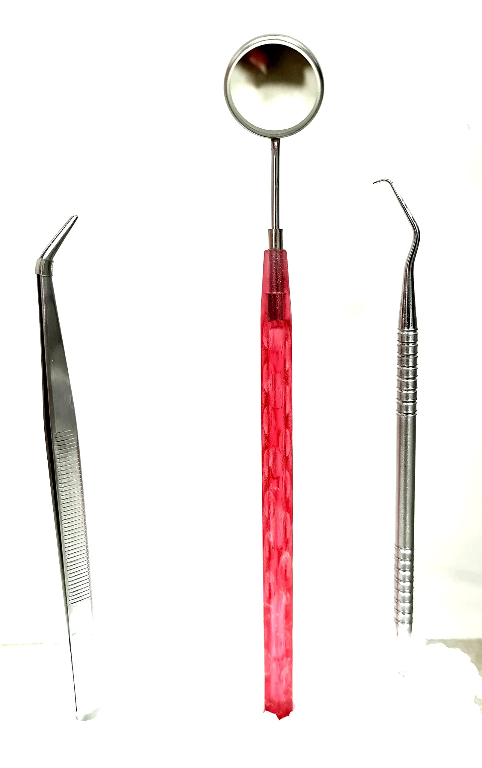 Dental Pmt Set (Mirror With Handle, Tweezer, Probe Double Ended)-Diagnostic Kit-image-42