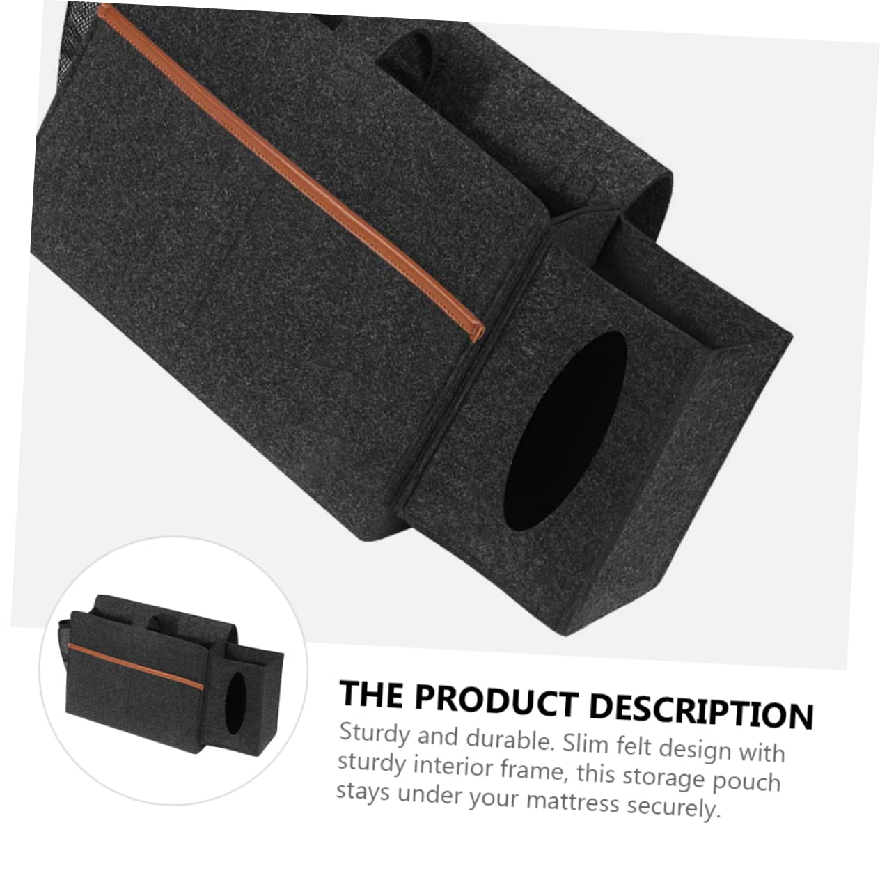 GRIRIW Hanging Storage Bag Felt Pouch for Dorm Bedside Storage Slim Design for Laptop Phone and Essentials