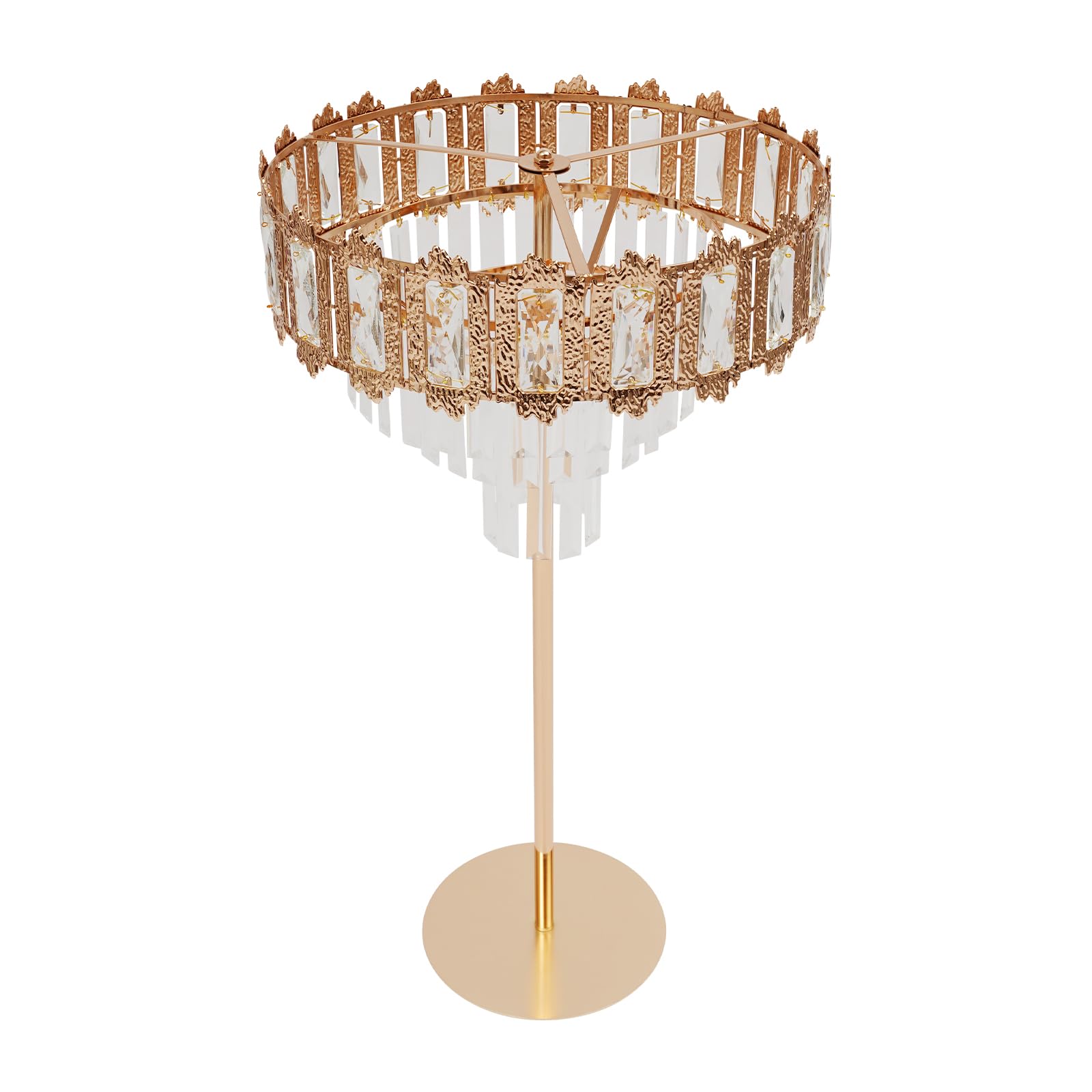 Vaso decorativo da tavolo per matrimonio, altezza 80 cm, in metallo e cristallo, centrotavola per feste di nozze, cene, centrotavola, supporto per fiori per Natale, anniversario