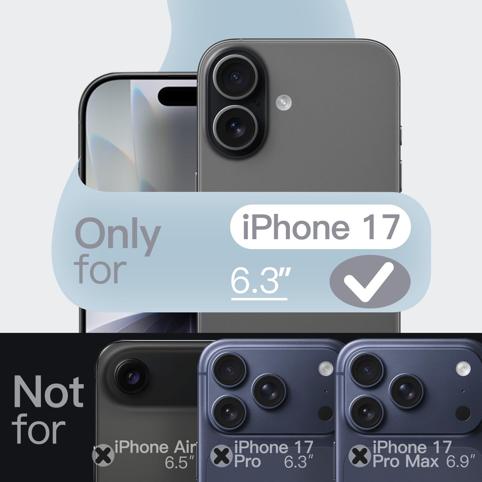 JETech Matte Case voor iPhone 17 Pro Max 6,9-Inch Compatibel met MagSafe, Camera Lens Volledige Bescherming, Doorschijnend Berijpt TPU Zachte Hoesje Cover, Anti-Vingerafdruk (Zwart