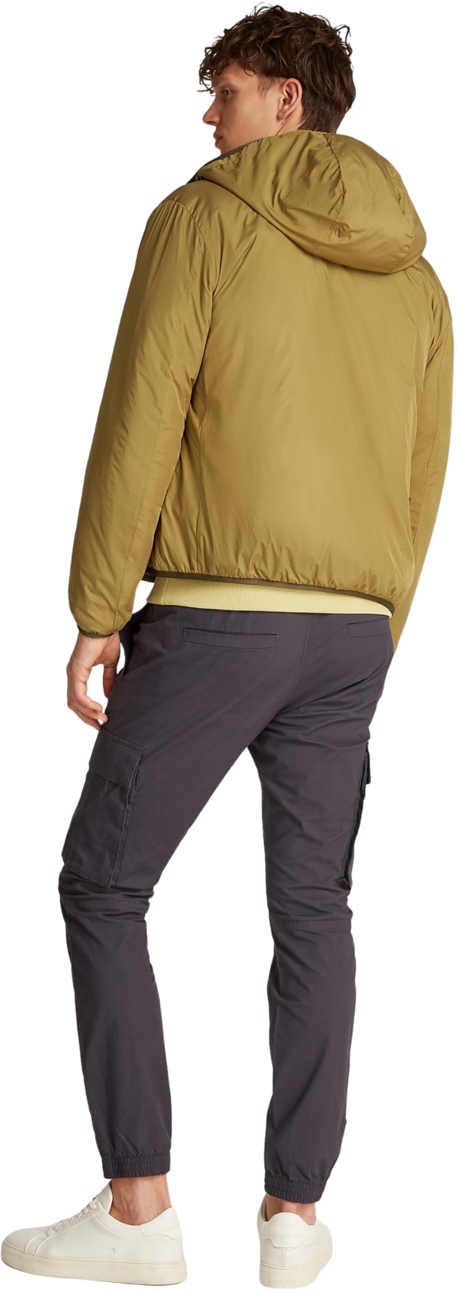 Calvin Klein Uomo Giacca a Vento Hi-Neck con Cappuccio