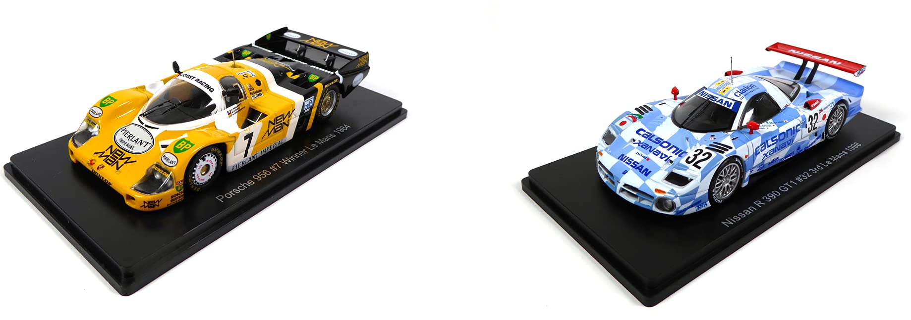 OPO 10 - Lot of 2 cars Le Mans Spark 1/43 for Hachette Japon: PORSCHE 956 1984 + NISSAN R390 1998 (03 + 05)