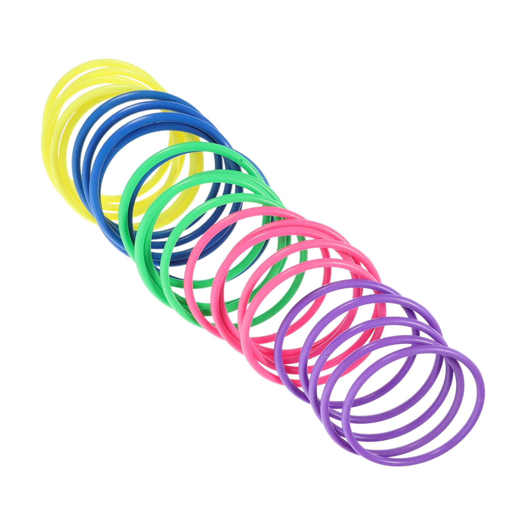 HEMOTON 24pcs Plastic Ring Toss Game for Durable Interactive Throwing for Fun for Birthday Parties and Lawn Games Solid Rings