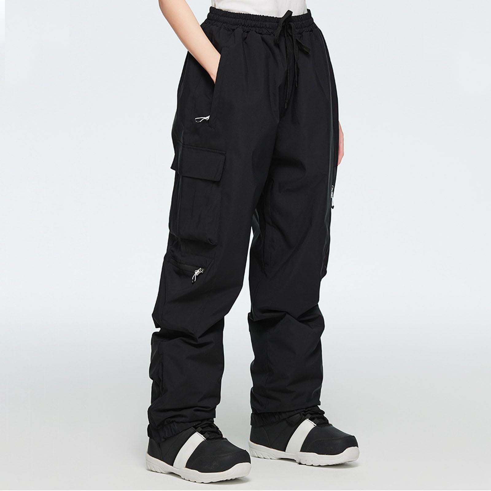 Snowboardhose Damen Herren Baggy Wasserdicht Mit Gummibund Skihose Damen Herren Lang Winter Dicke Warm Schneehose Herren Damen Atmungsaktiv Outdoor Thermo Gummizug Ski Hosen für Männer Frauen