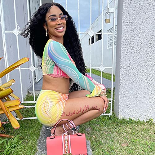 Image of BYDIVA 2021 Be the Confident Hot Girl Multi Print Crop Top 2 Piece Set Vacation Beach