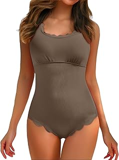 2025 - Trajes de baño de mujer con borde ondulado y traje de baño retro acanalado con escote cuadrado traje de baño de mujer