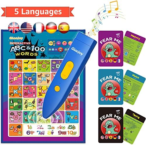 Alphabet Poster for Toddlers Interactive ABC Learning for Kids with Flash Cards Learn ABC Letters & Sight Words, Numbers, Animals, Fruits and Musical Instruments Speech Therapy Toys for 2-4 Years … …