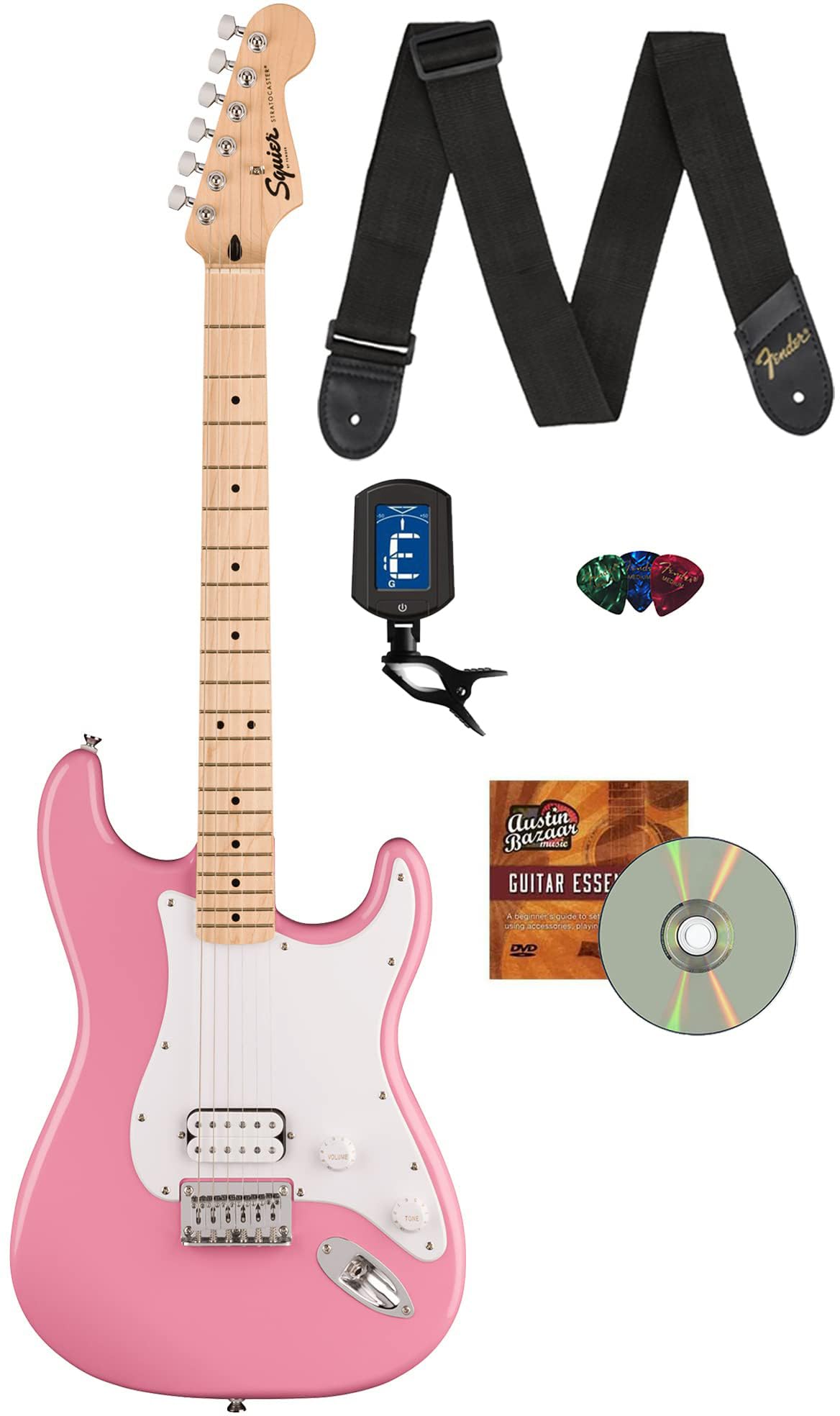 ✨未使用✨Fender Squier Stratocaster Pink HB Fender Squier Sonic Stratocaster HT H Electric Guitar