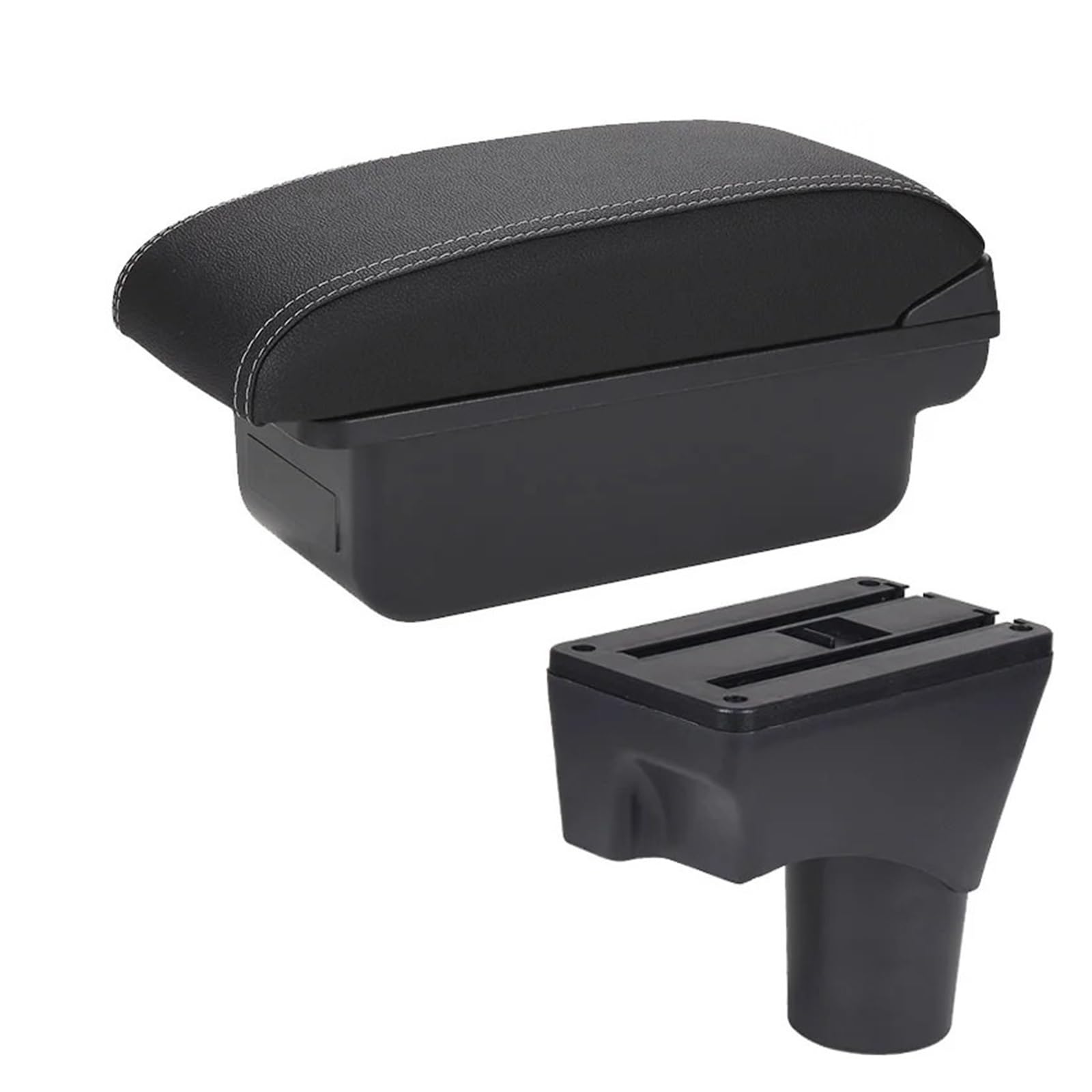 Hguvsjd Armrest Box For Nissan For Sunny For March For Micra K13 2010-2022 Car Armrest Storage Box Retrofit Parts Car Armrests(C Black white NO USB)