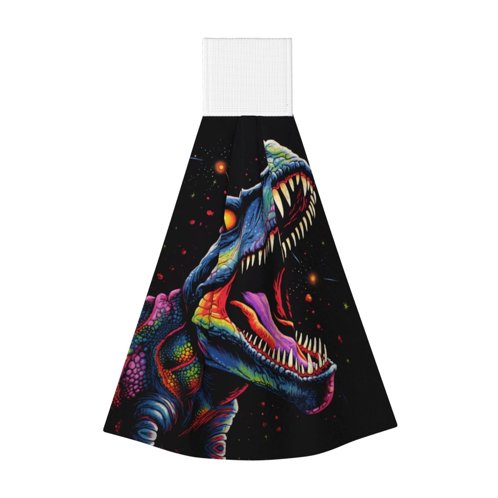 Neon Tyrannosaurus Rex Highly Absorbent Dish Towels Soft Coral Fleece Wipe
