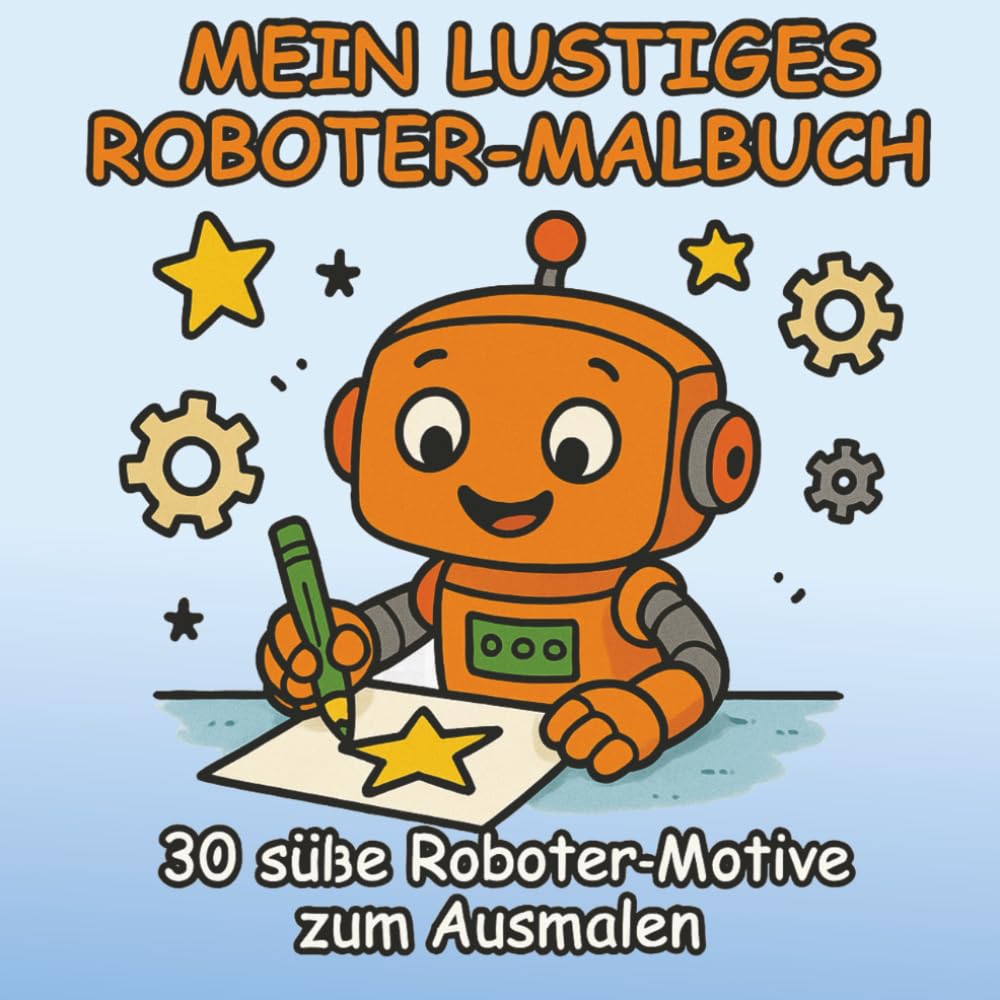 Mein lustiges Roboter-Malbuch: 30 süße Roboter-Motive zum Ausmalen