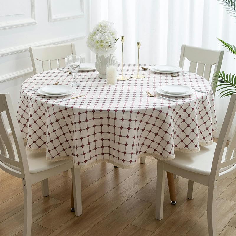 Nappe ronde coton lin épaisse pour protéger une table fragile - 7