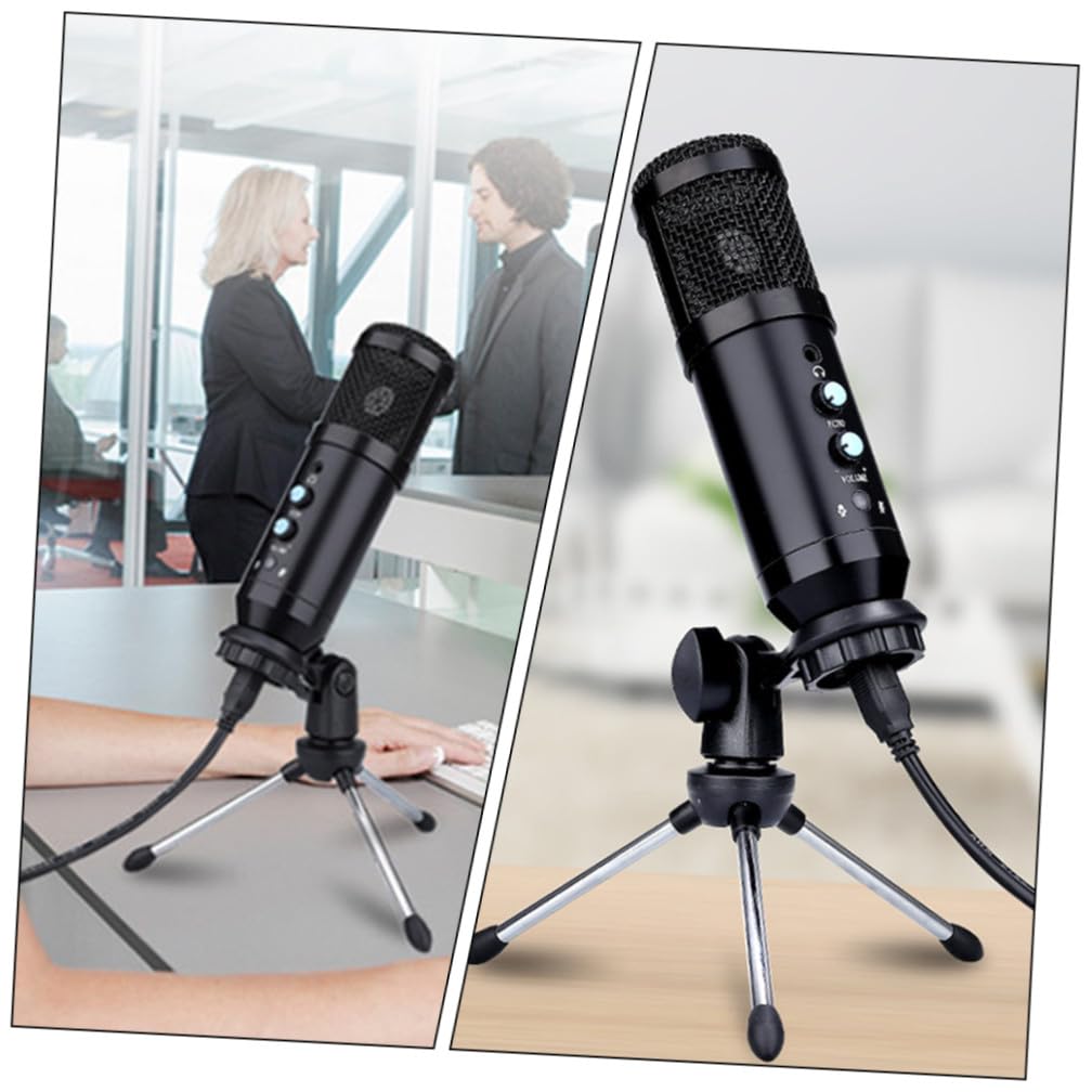 NUOBESTY 1 Satz USB Kondensatormikrofon mit Stativ Hochsensibles Mikrofon für Gaming Streaming Installieren Kompatibel mit Pc Smartphone Tablet Professionelle Sprachaufnahme